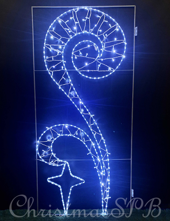 Световая новогодняя консоль «Завиток со звездой -2» для улицы на столб освещения