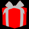 Объемная фигура «Подарочная коробка» (75х75см, 3D) красный и серебро