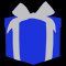Объемная фигура «Подарочная коробка» (100х100см, 3D) синий и серебо