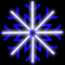 Светодиодная фигура «Снежинка» (100x100см, 240LED, IP54, уличная, эффект бегущей капли) синяя-белые лучи  