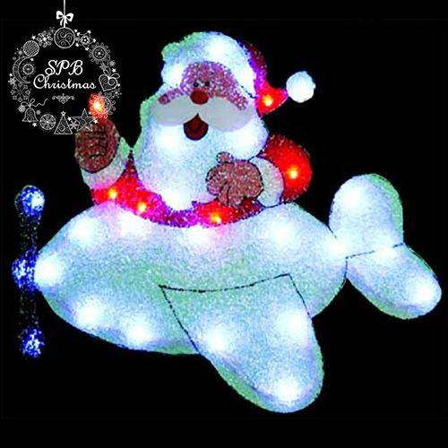 Панно светодиодное «Дед Мороз на самолете» (54х48см, 30LED, EVA)