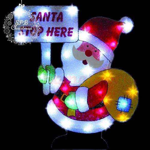 Панно светодиодное «Дед мороз с табличкой» (60x50см, 30LED, IP44, уличное, EVA) 