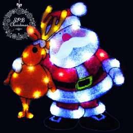 Панно светодиодное «Дед Мороз с оленем» (59х56см, 34LED, IP44, уличное, EVA) 