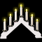 Рождественская горка «Скандинавский светильник» (7 свечей, 7 ламп, дерево) белое дерево