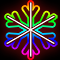Снежинка из неона «Метеор» (40х40см, IP67, с эффектом бегущих огней, уличная) RGB