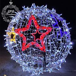 Объемная фигура cветящийся шар «Звезды» (100см, 3D, 1000LED, IP65)