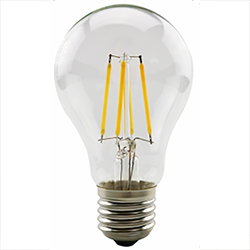 Филаментная ретро лампа Эдисона (Е27, А60, 4Вт, 2700К теплый белый)